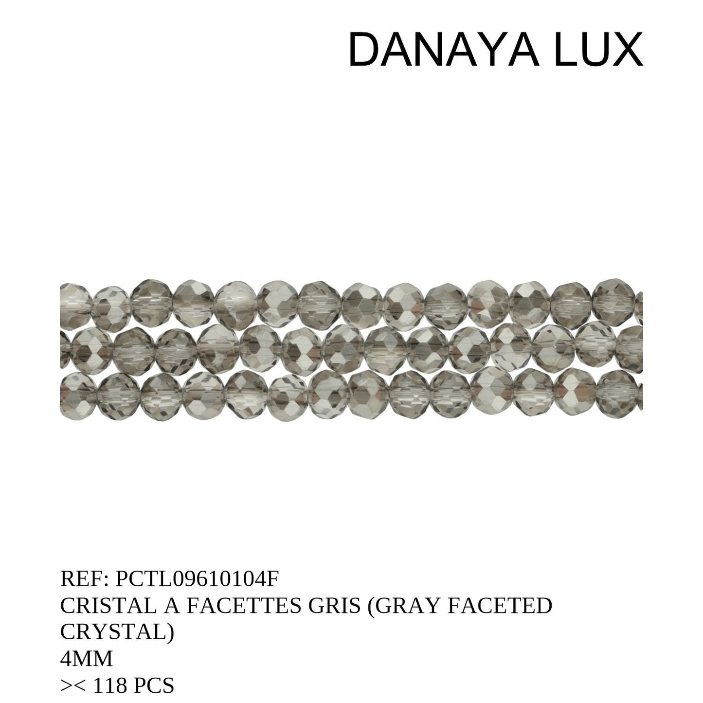 CRISTAL FACETADO GRIS 4MM