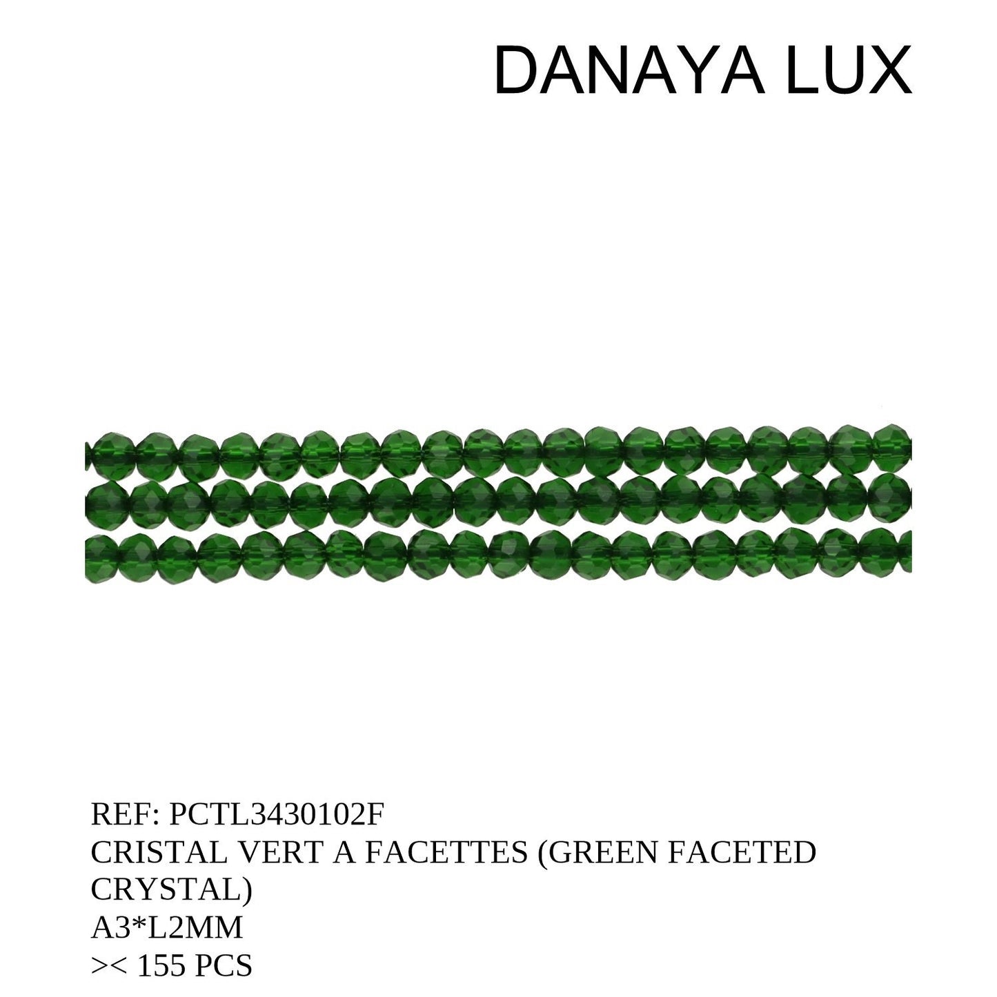 CRISTAL FACETADO VERDE A3*L2MM