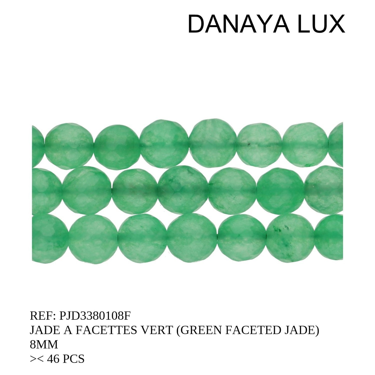 GREEN FACETED JADE 8MM