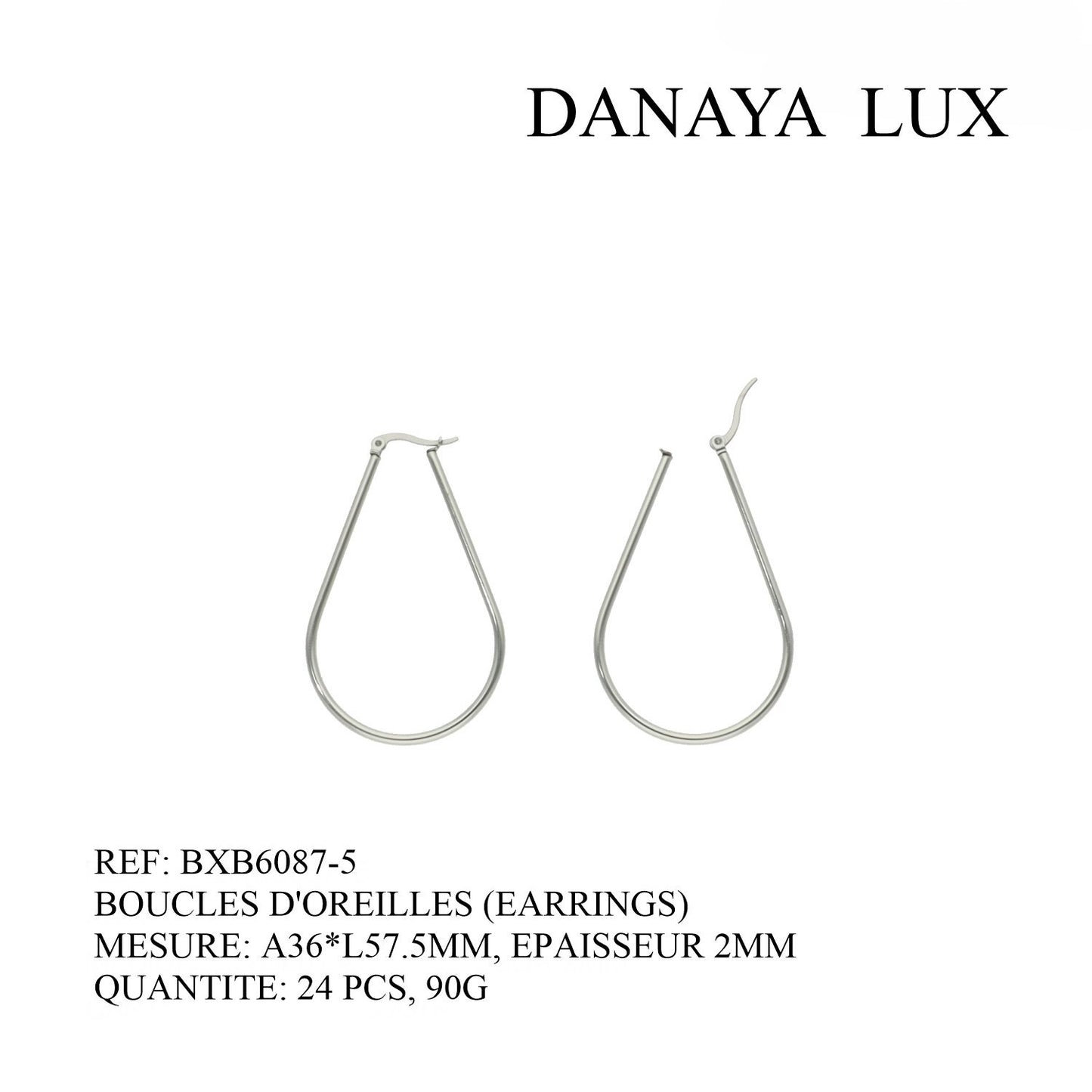 BOUCLES D'OREILLES A36*L57.5MM