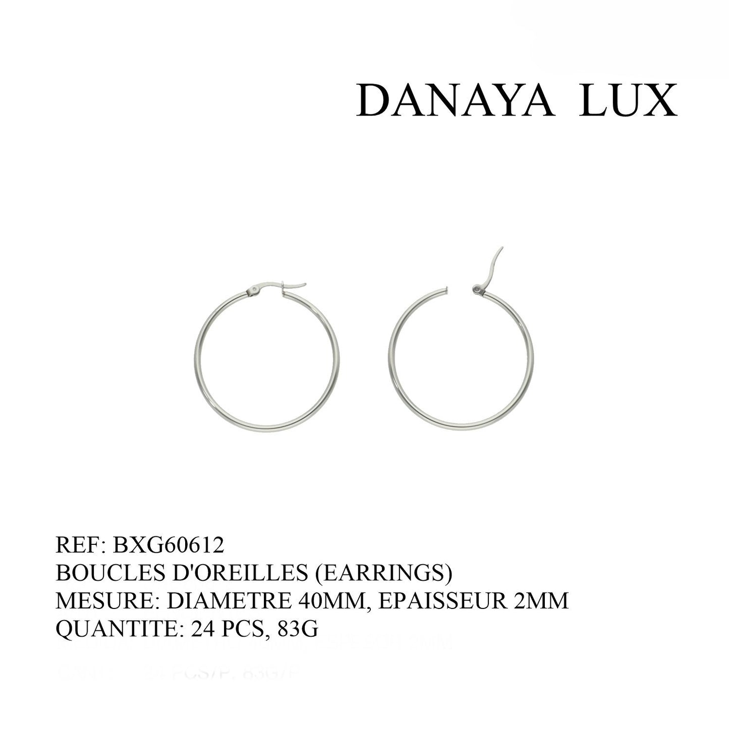 BOUCLES D'OREILLES DIAMETRE 40MM