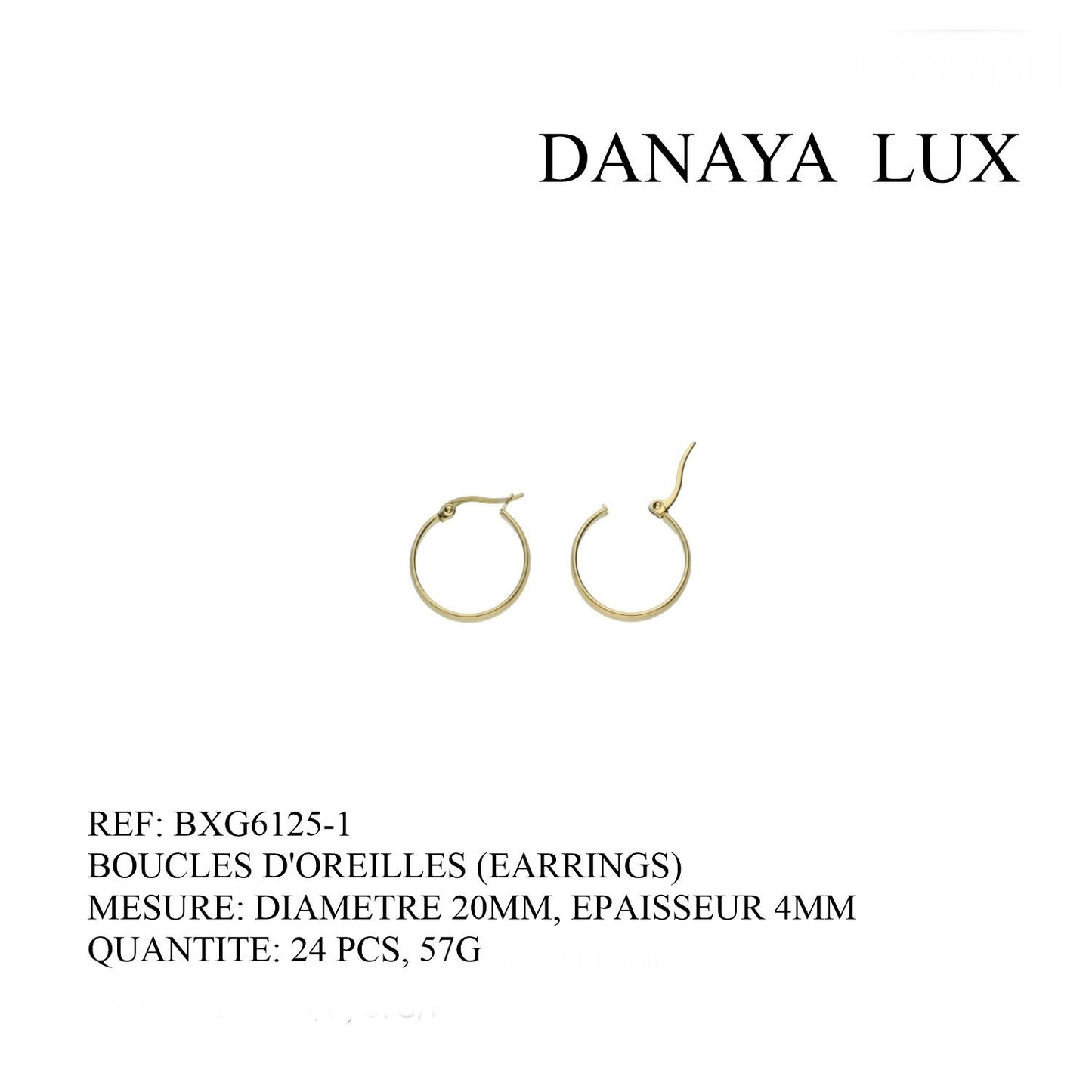 BOUCLES D'OREILLES DIAMETRE 20MM