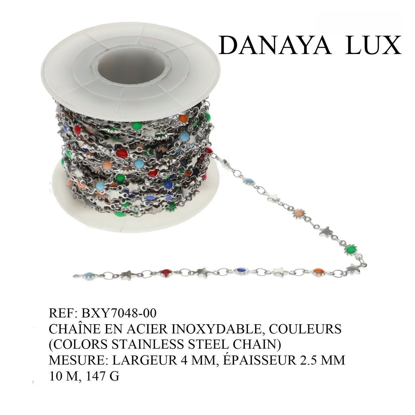CHAÎNE EN ACIER INOXYDABLE, COULEURS, 4MM