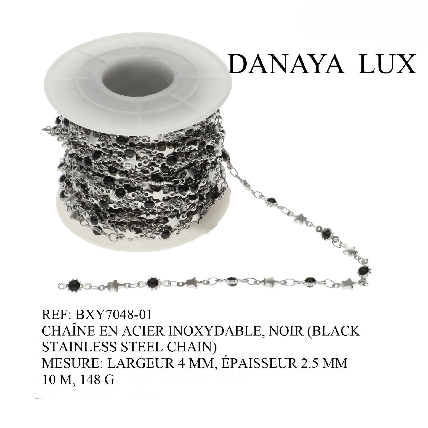 CHAÎNE EN ACIER INOXIDABLE, NEGRO, 4MM