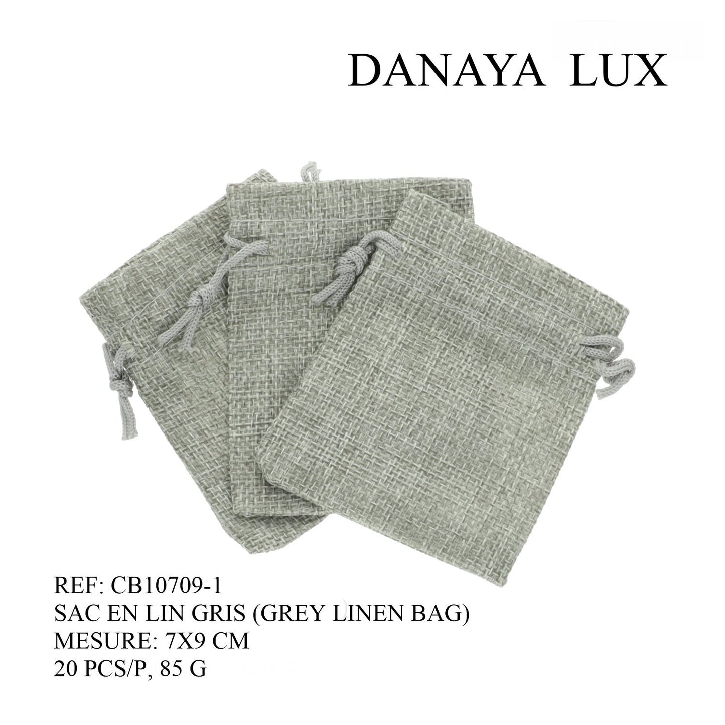 BOLSA EN LIN GRIS 7X9