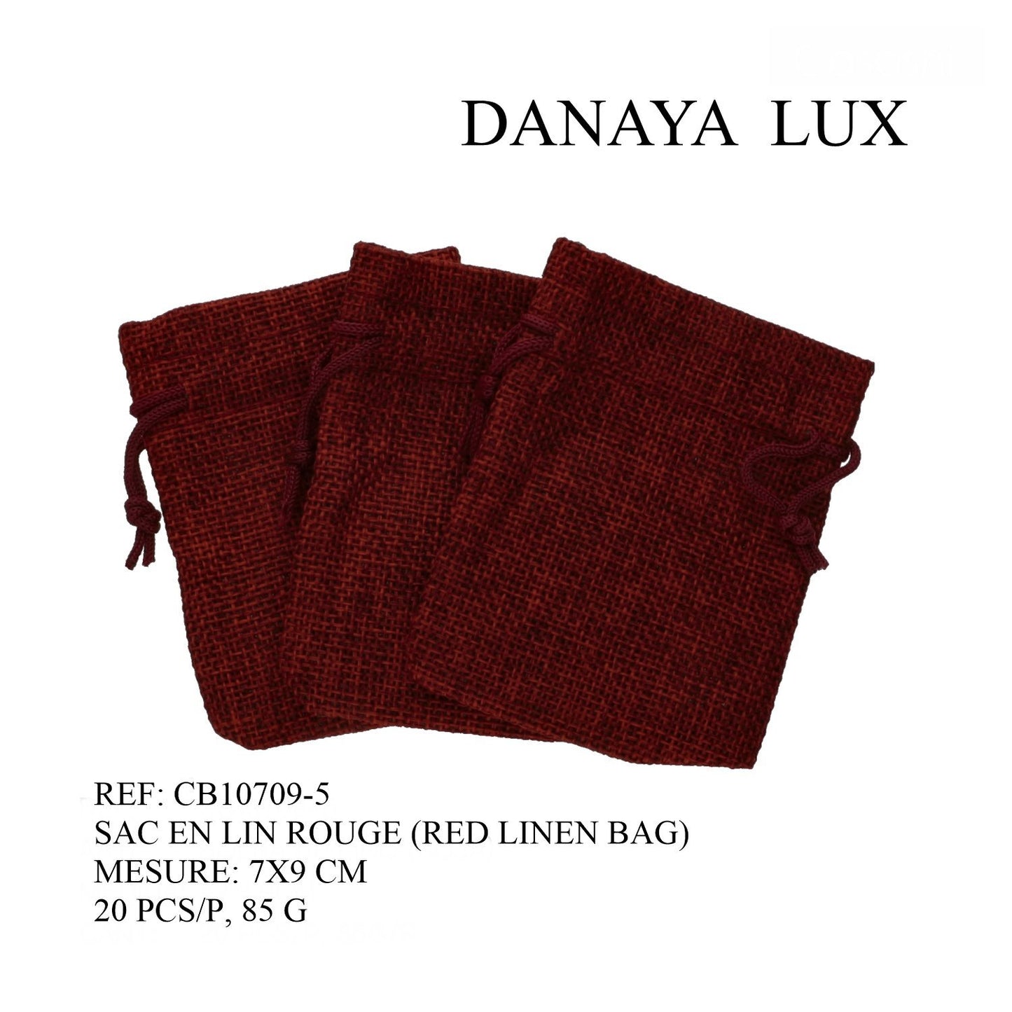 SAC EN LIN ROUGE 7X9