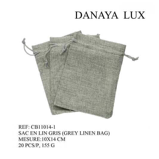 SAC EN LIN GRIS 10X14