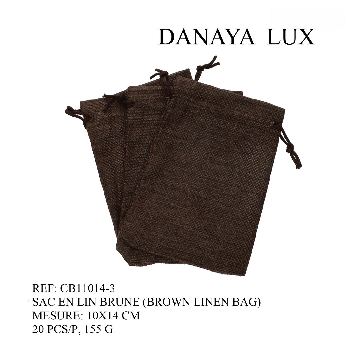 SAC EN LIN BRUN 10X14