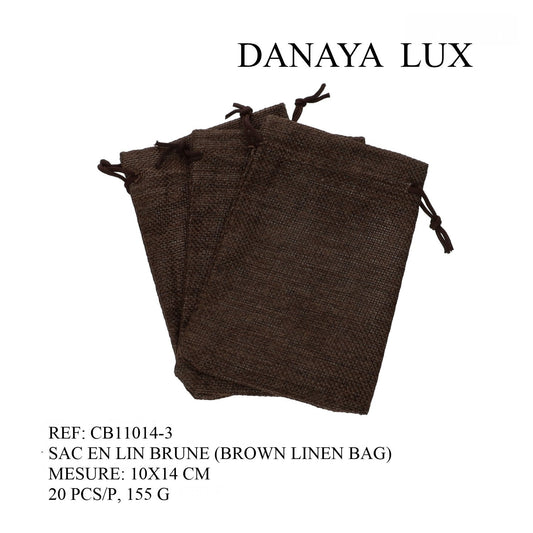 SAC EN LIN BRUN 10X14