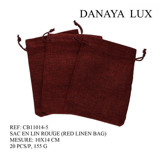 SAC EN LIN ROUGE 10X14
