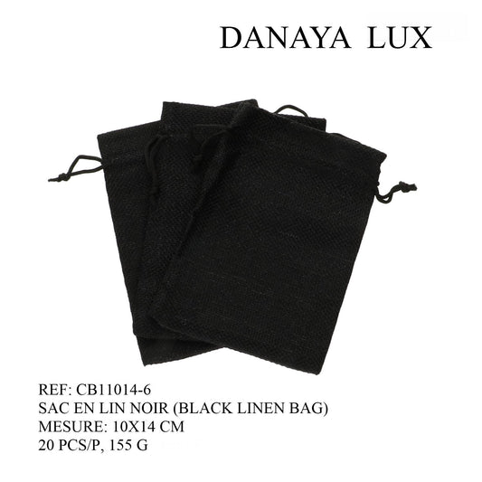 SAC EN LIN NOIR 10X14