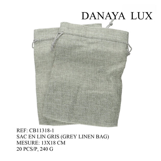 SAC EN LIN GRIS 13X18