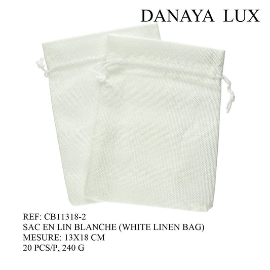 SAC EN LIN BLANC 13X18