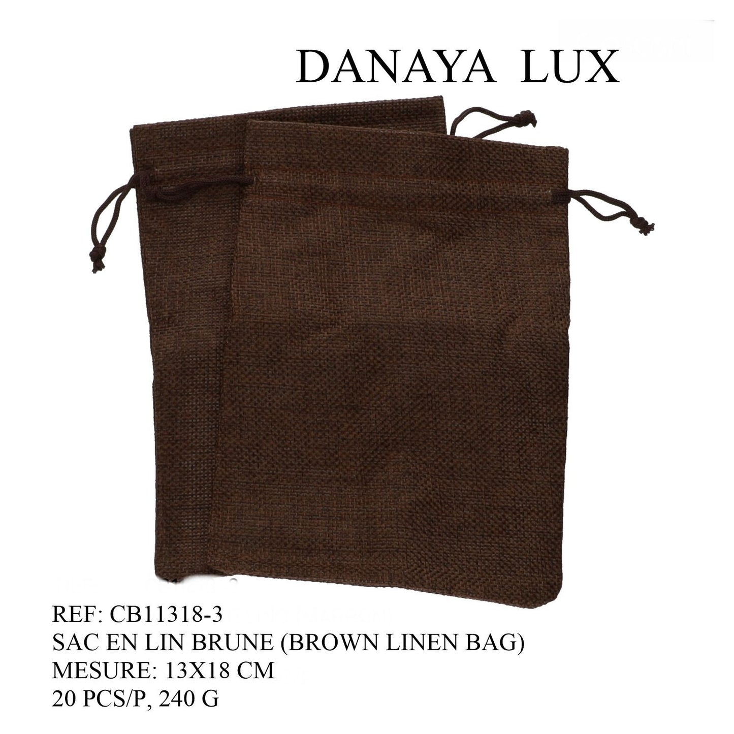 SAC EN LIN BRUN 13X18