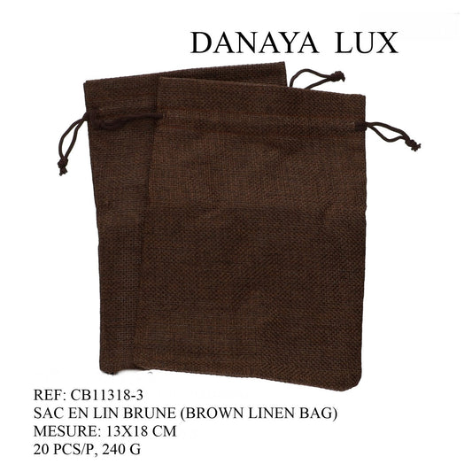 SAC EN LIN BRUN 13X18