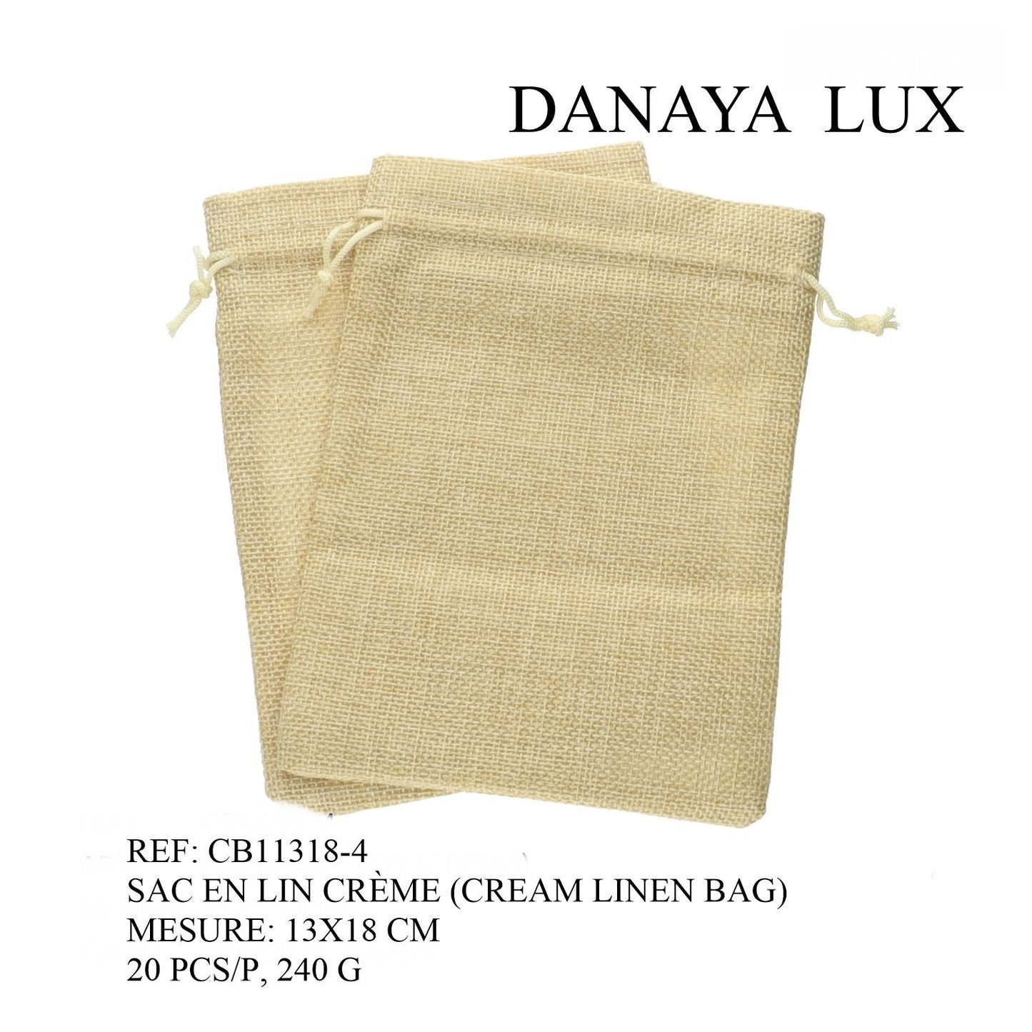 SAC EN LIN CRÈME 13X18