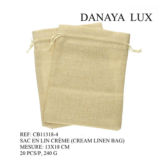 SAC EN LIN CRÈME 13X18