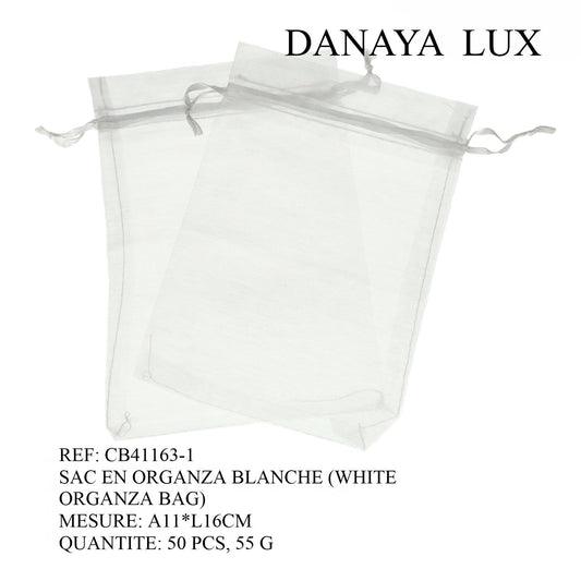 SAC EN ORGANZA BLANCHE 11*16