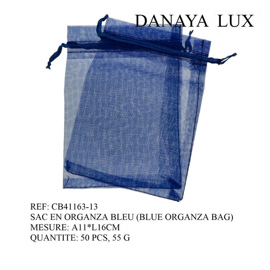 BOLSA DE ORGANZA AZUL 11*16