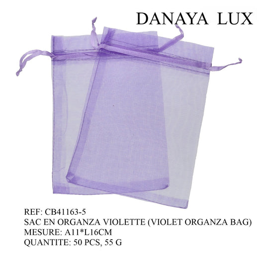SAC EN ORGANZA VIOLETTE 11*16