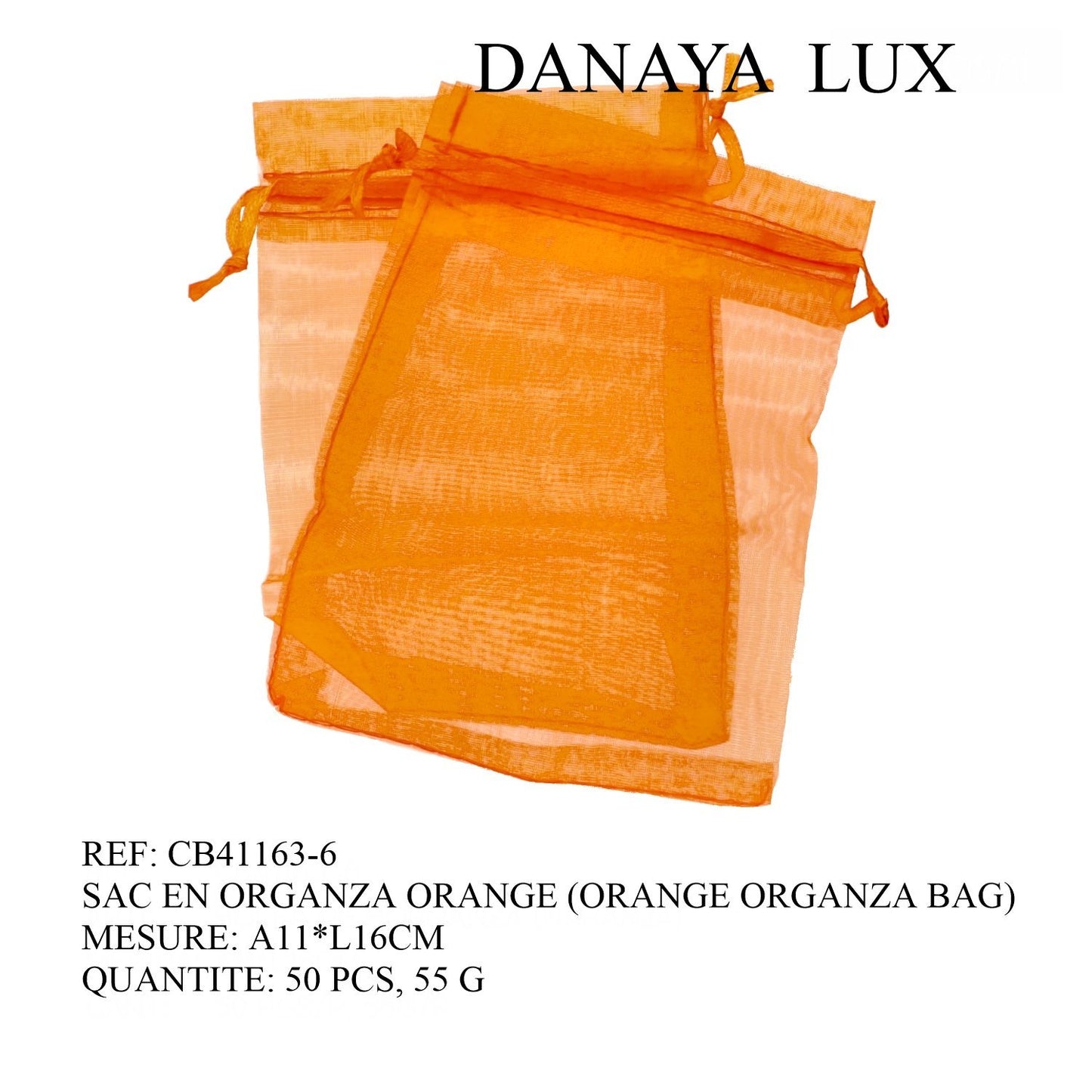 SAC EN ORGANZA ORANGE 11*16