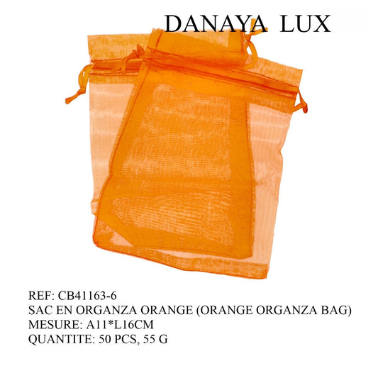 SAC EN ORGANZA ORANGE 11*16