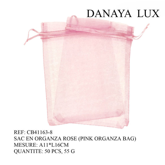SAC EN ORGANZA ROSE 11*16
