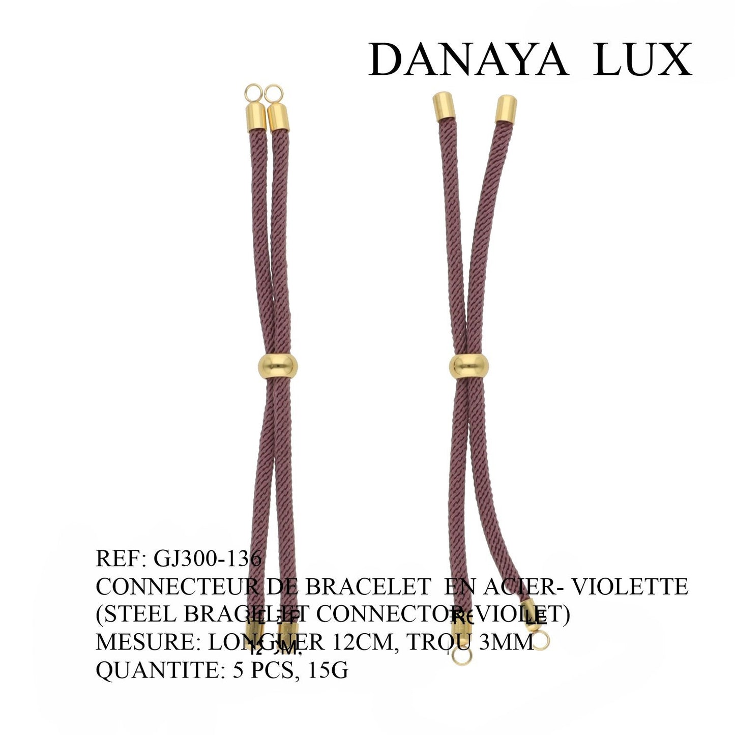 CONNECTEUR DE BRACELET EN ACIER BRUN, LONG 12CM, QUANTITE.: 5U