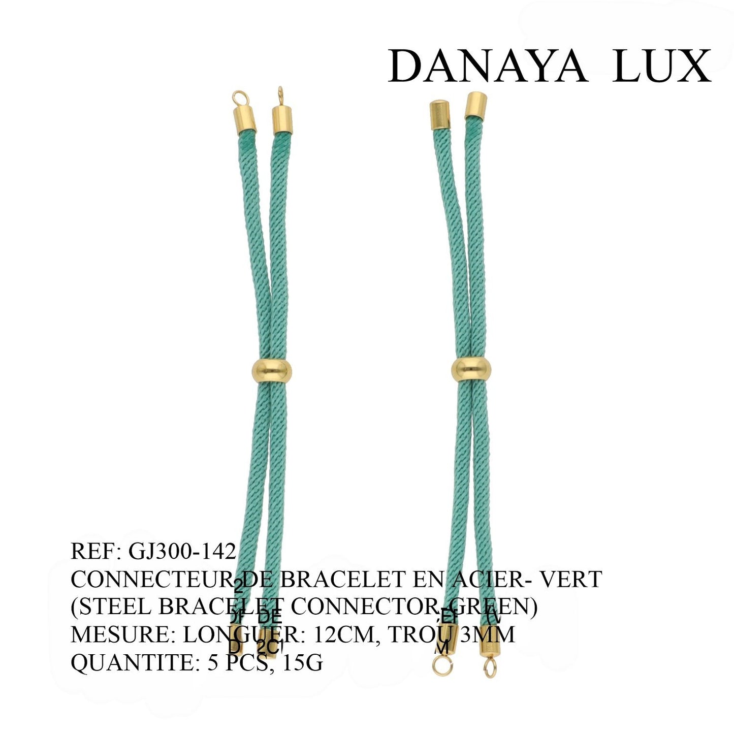 CONECTOR DE PULSERA EN ACIER VERT, LARGO 12CM, CANTIDAD: 5U