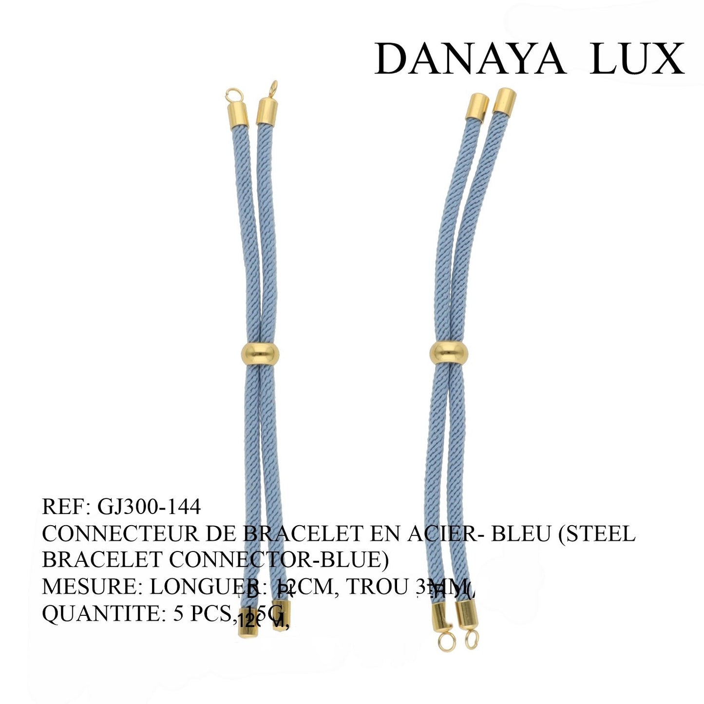 CONECTOR DE PULSERA EN ACIER BLEU, LARGO 12CM, CANTIDAD: 5U