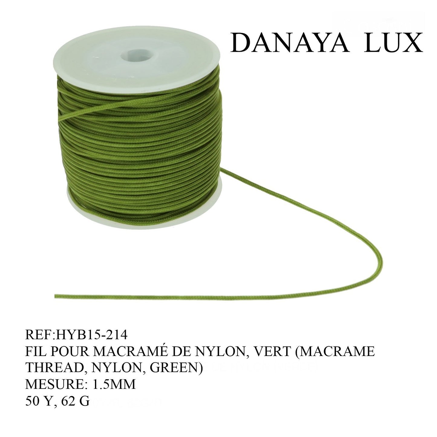 FIL POUR MACRAMÉ DE NYLON, NOIR 1.5MM