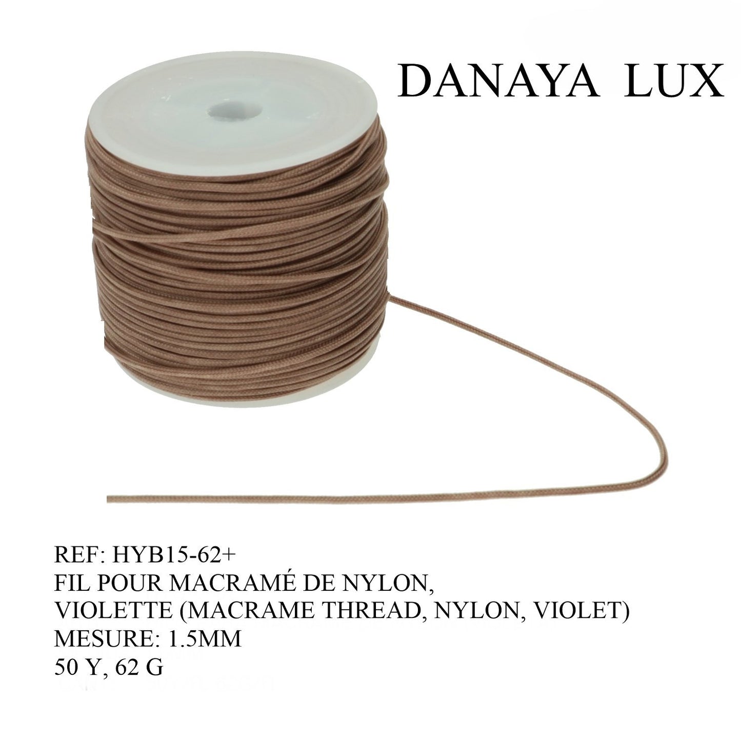 FIL POUR MACRAMÉ DE NYLON, VIOLETTE 1.5MM
