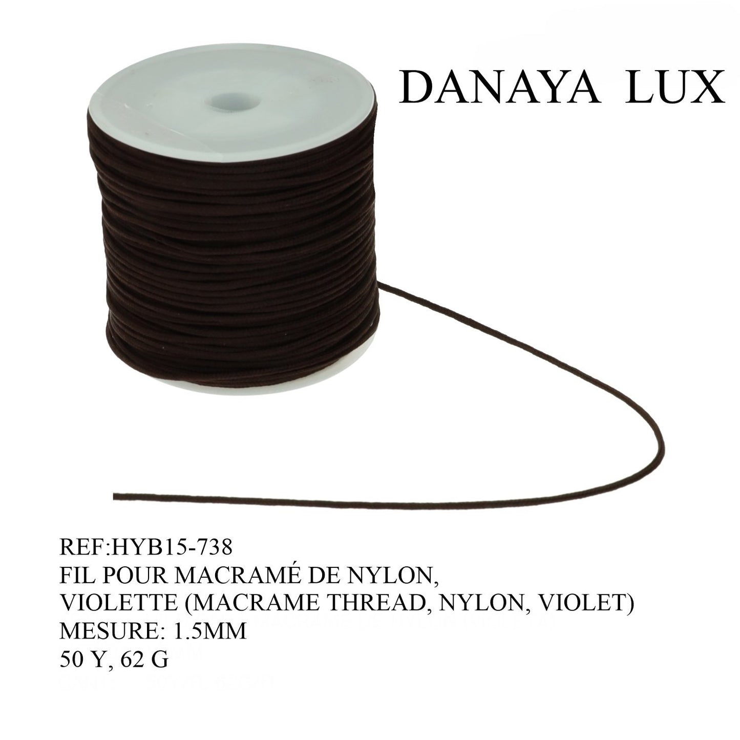 FIL POUR MACRAMÉ DE NYLON, VIOLETTE 1.5MM