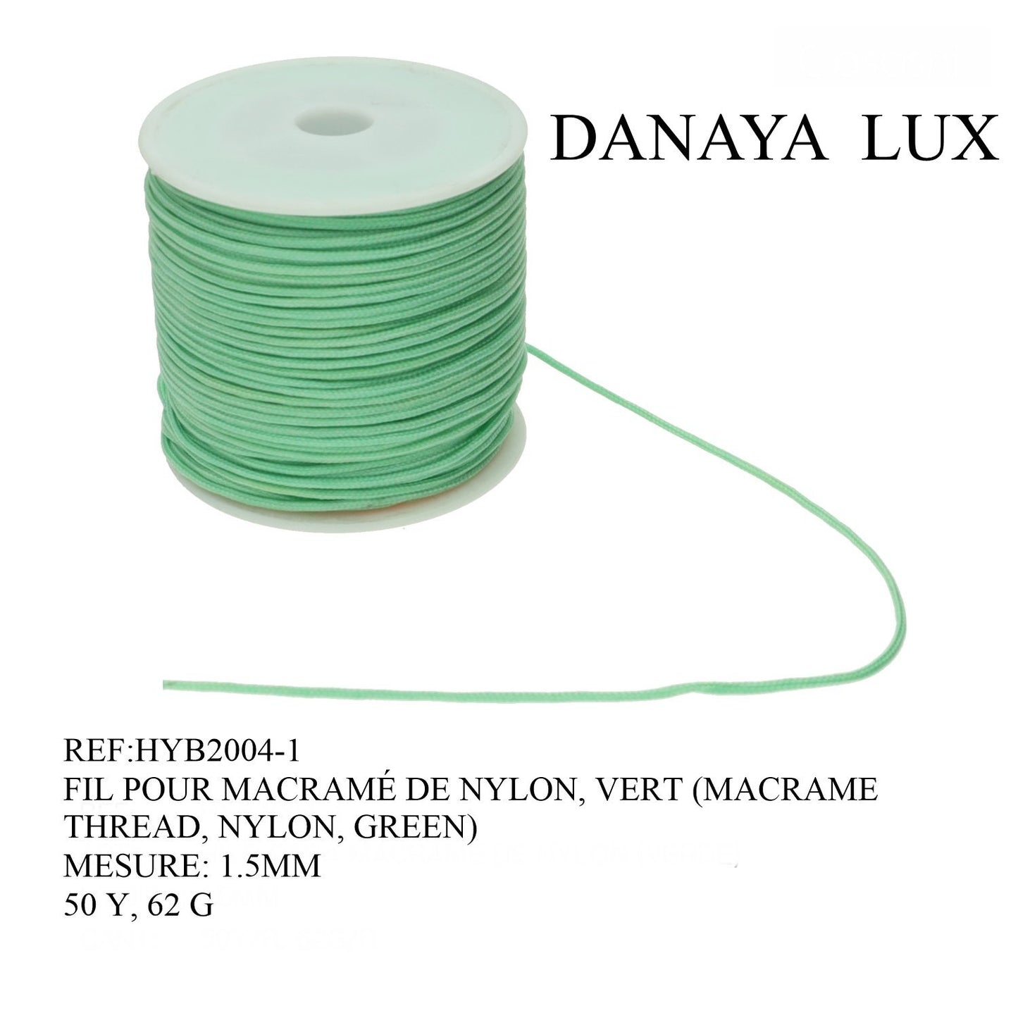 FIL POUR MACRAMÉ DE NYLON, NOIR 1.5MM