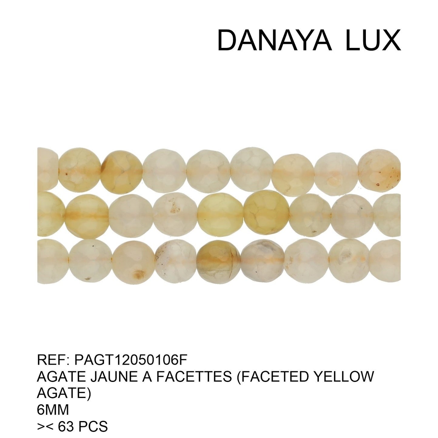 AGATE JAUNE À FACETTES 6MM