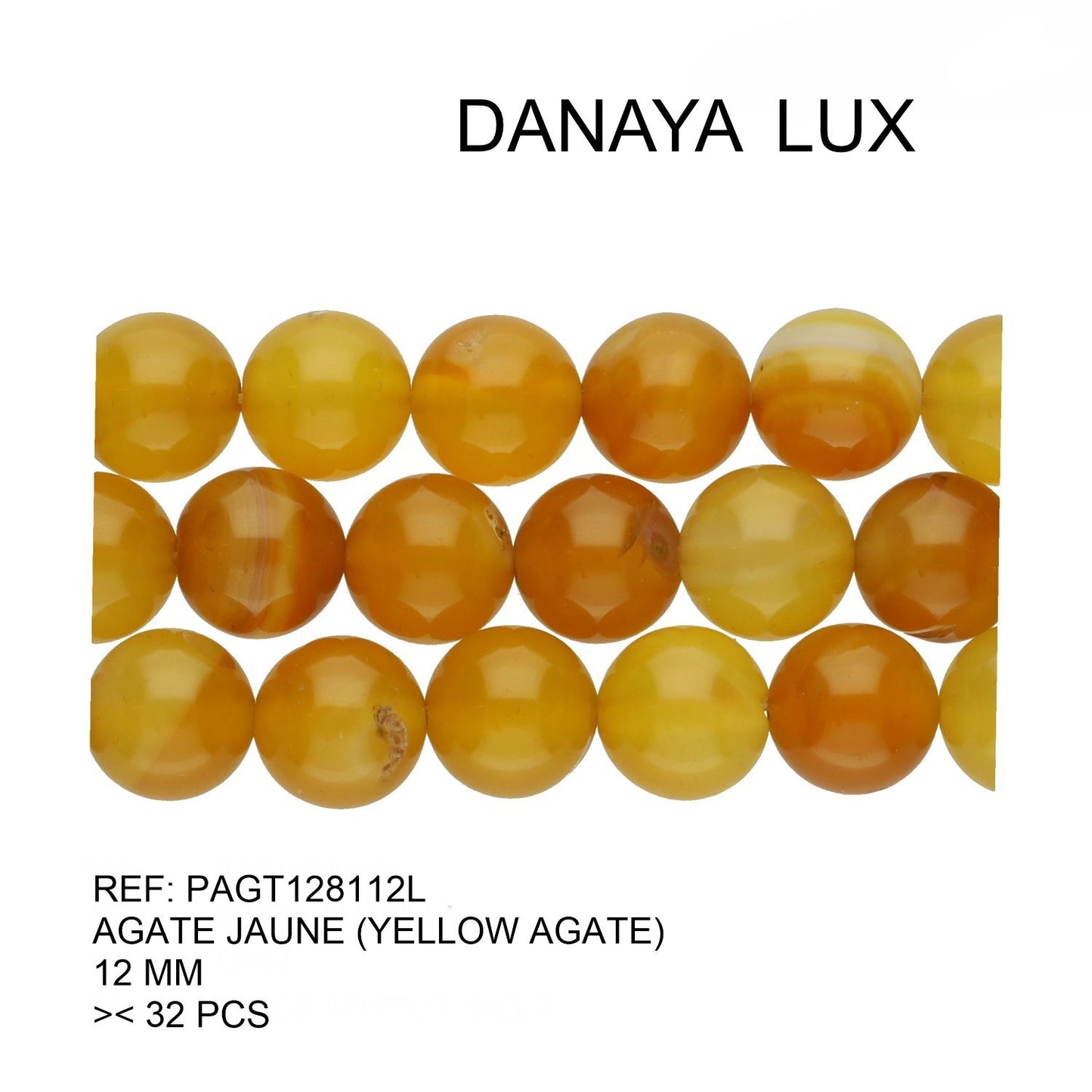 AGATE JAUNE 12 MM