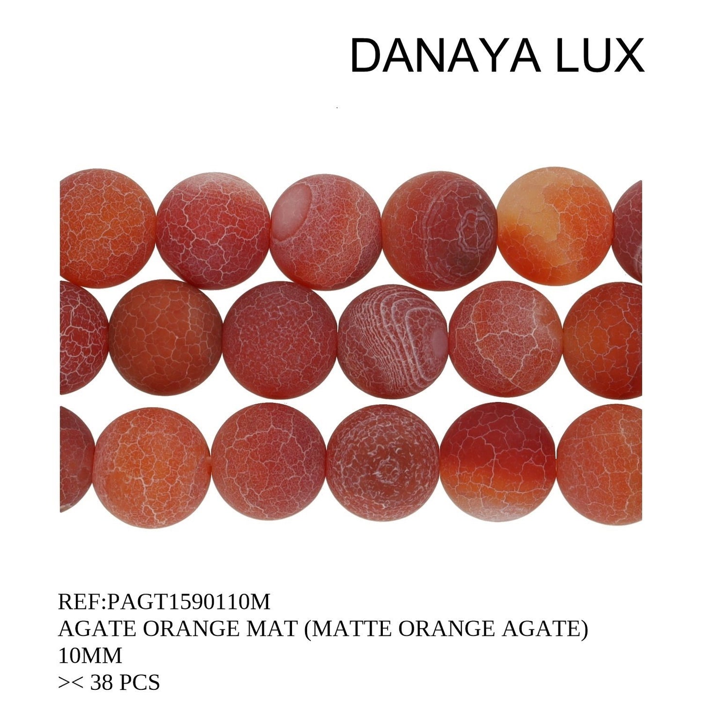 AGATE ORANGE MAT 10MM