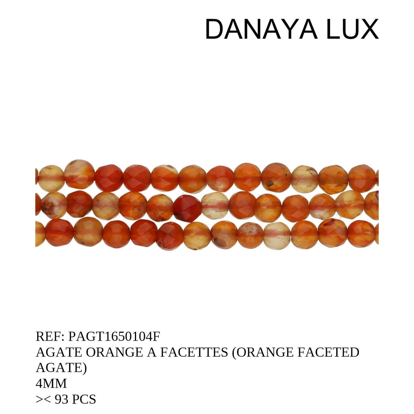 AGATE ORANGE A FACETTES 4MM