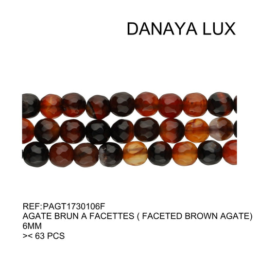 AGATE MARRON À FACETTES 6MM