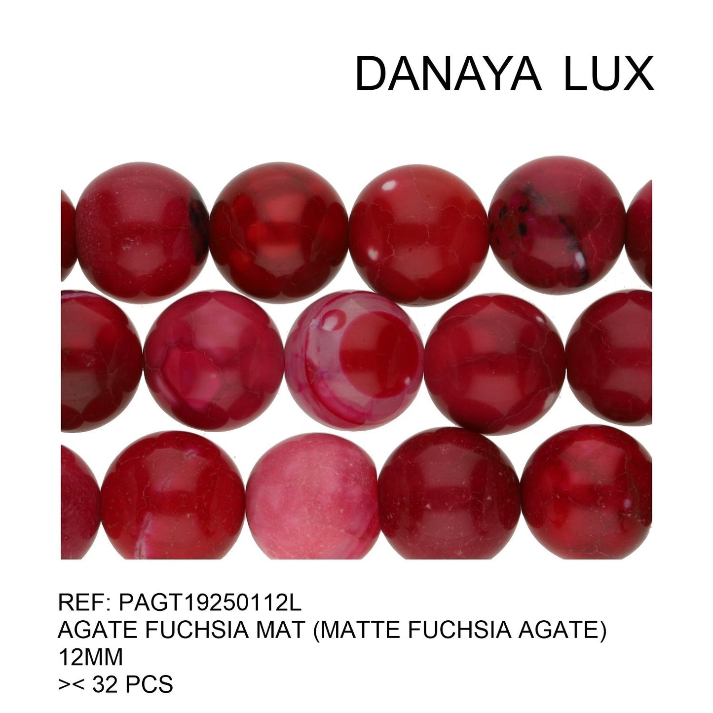 AGATE FUCHSIA MAT 12MM