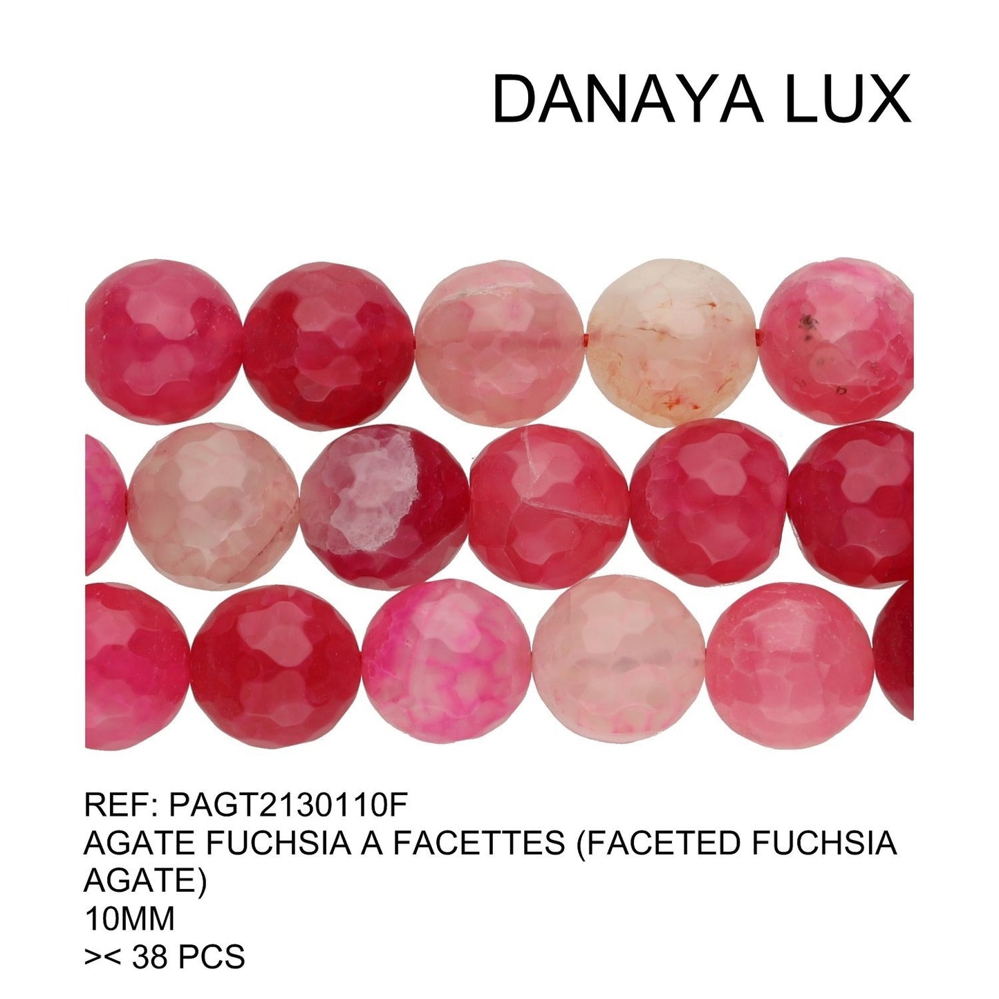 AGATE FUCHSIA À FACETTES 10MM