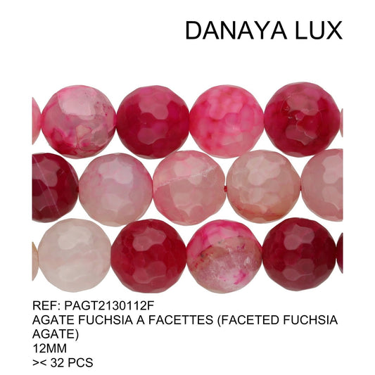 AGATE FUCHSIA À FACETTES 12MM