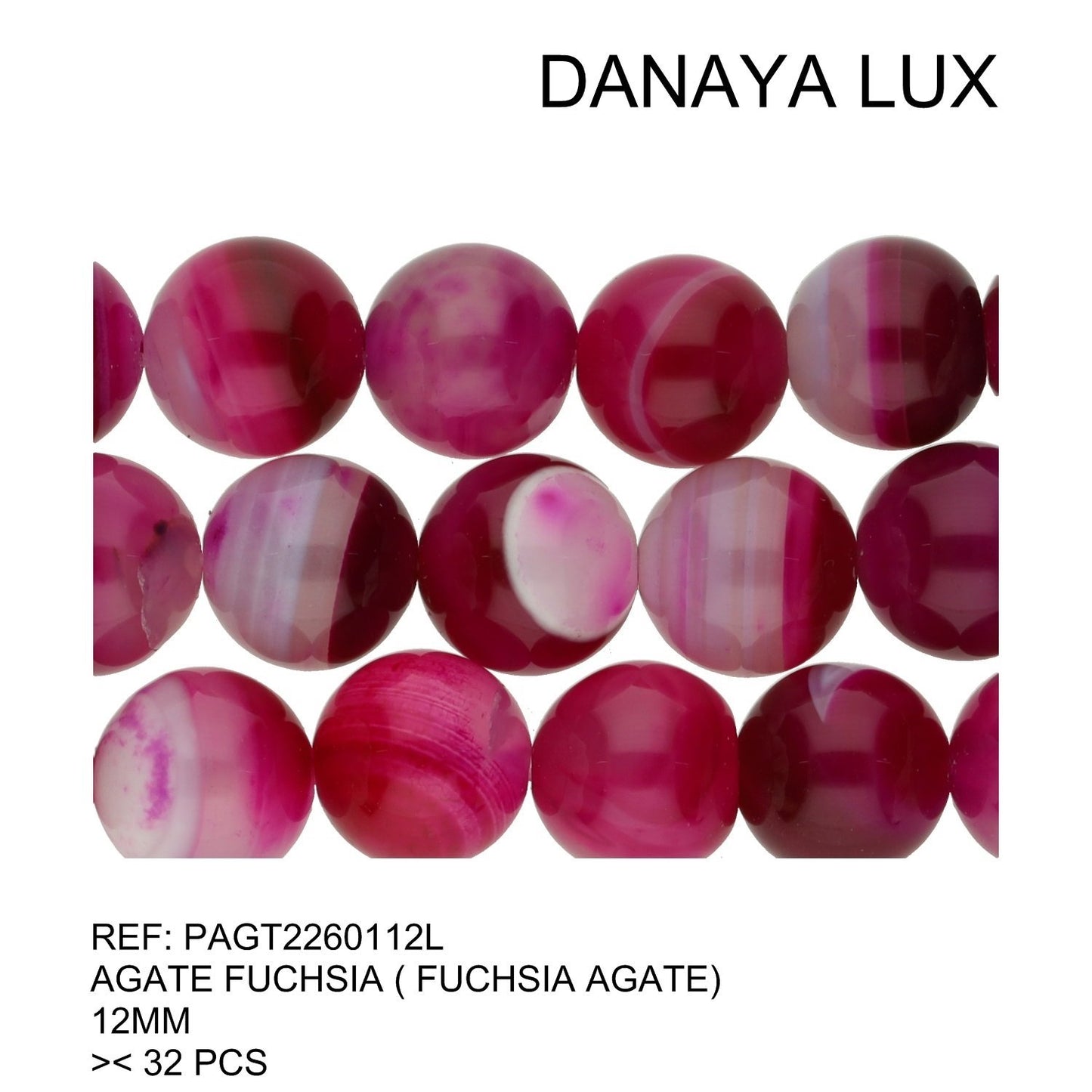 AGATE FUCHSIA 12 MM