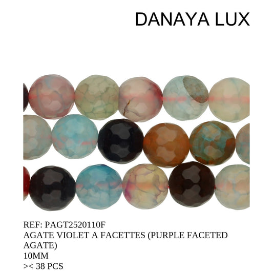 AGATE VIOLETTE A FACETTES 10MM