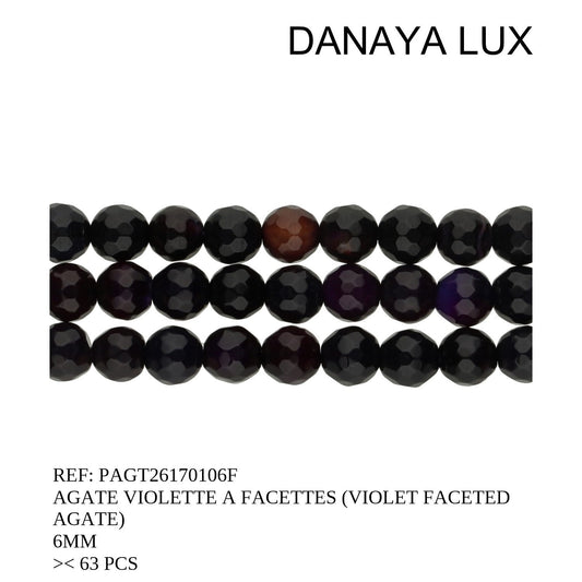 AGATE VIOLETTE A FACETTES 6MM