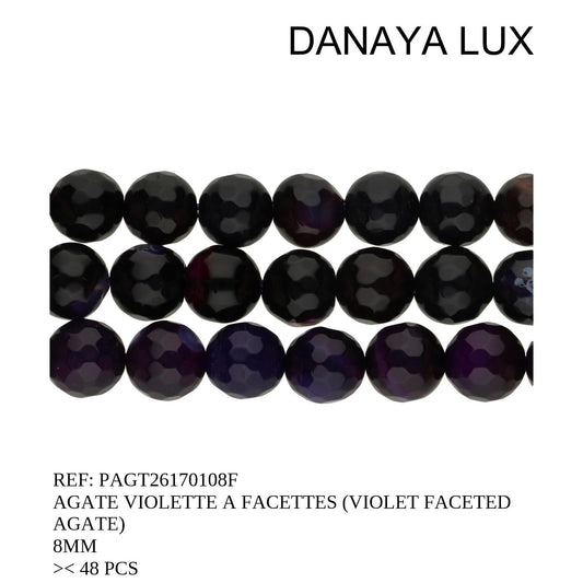 AGATE VIOLETTE A FACETTES 8MM