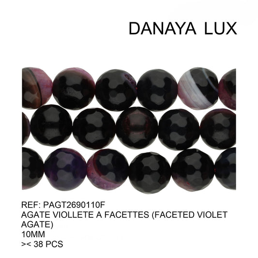 AGATE VIOLETTE À FACETTES 10 MM