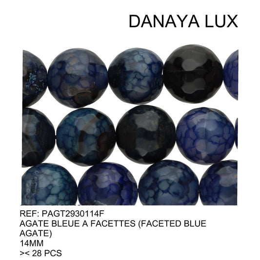 AGATE BLEUE À FACETTES 14MM