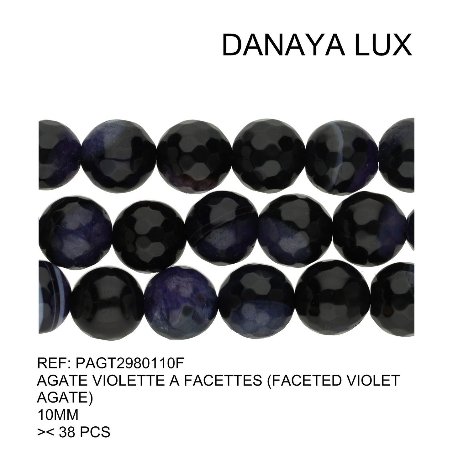 AGATE VIOLETTE À FACETTES 10MM