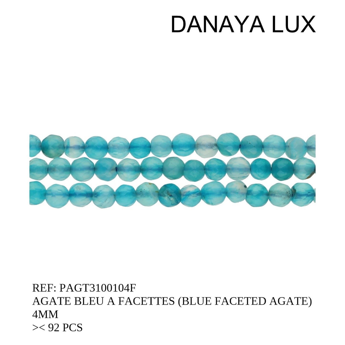 AGATE BLEUE A FACETTES 4MM